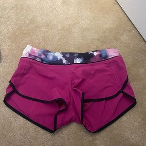 lululemon athletica Pink and Black Women's Athletic Shorts